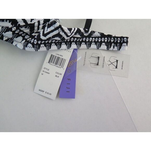 Radio Fiji W730660 Women's Sz M Black/White Flying Solo Luna Bra Swim Top - Picture 8 of 8
